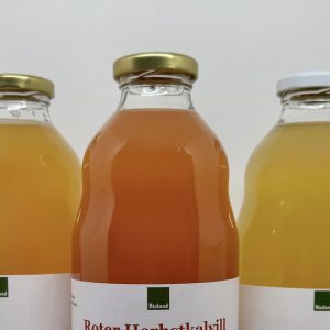 Bio-Apfelsaft Sortenrein in der 1 Liter Glasflasche